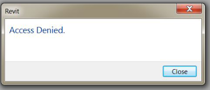 尝试打开 Revit 文件时显示访问被拒绝