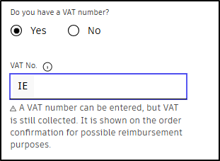 I am not able to validate the VAT number during purchase