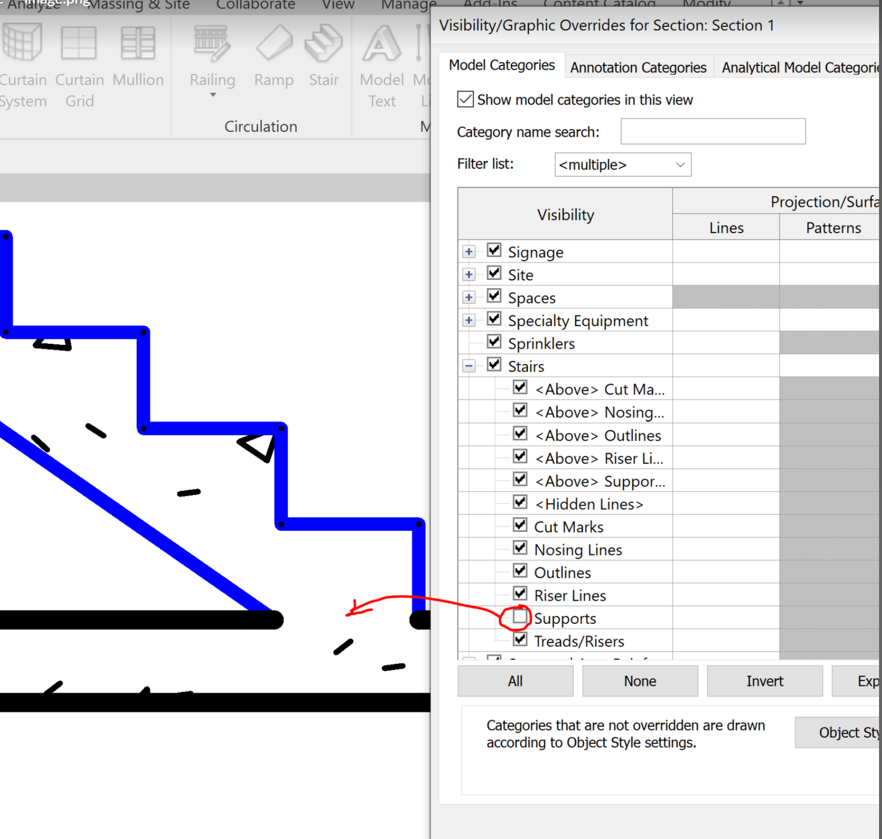 階段と床が Revit 2023 以降のバージョンから結合されない