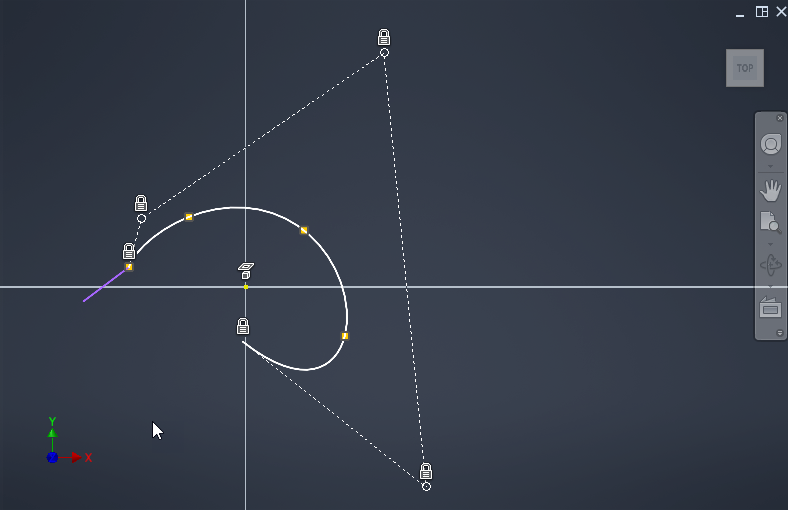 Spline changes shape after connecting to other spline in Inventor