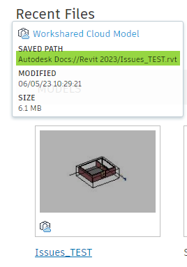 How to determine where is the model saved on ACC when opening it from ...