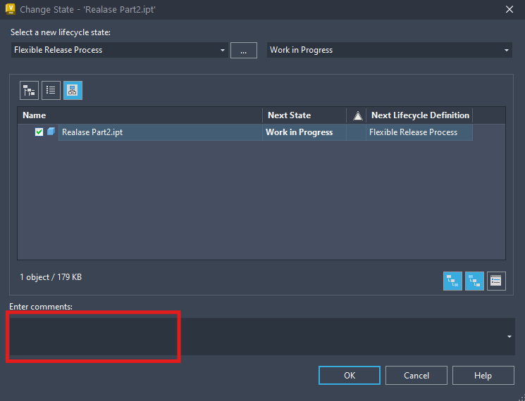 In Vault When changing the status of a file from the Folder, List, or ...