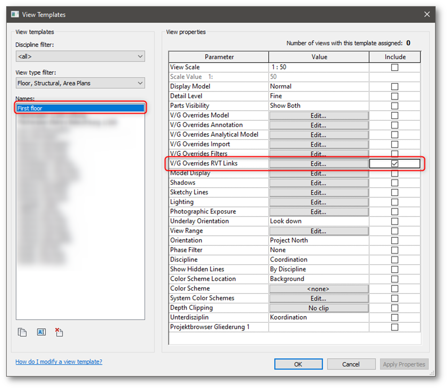 Comment Affecter Loption Par Vue Liée à Plusieurs Vues Ou à Des Vues Spécifiées Dans Revit