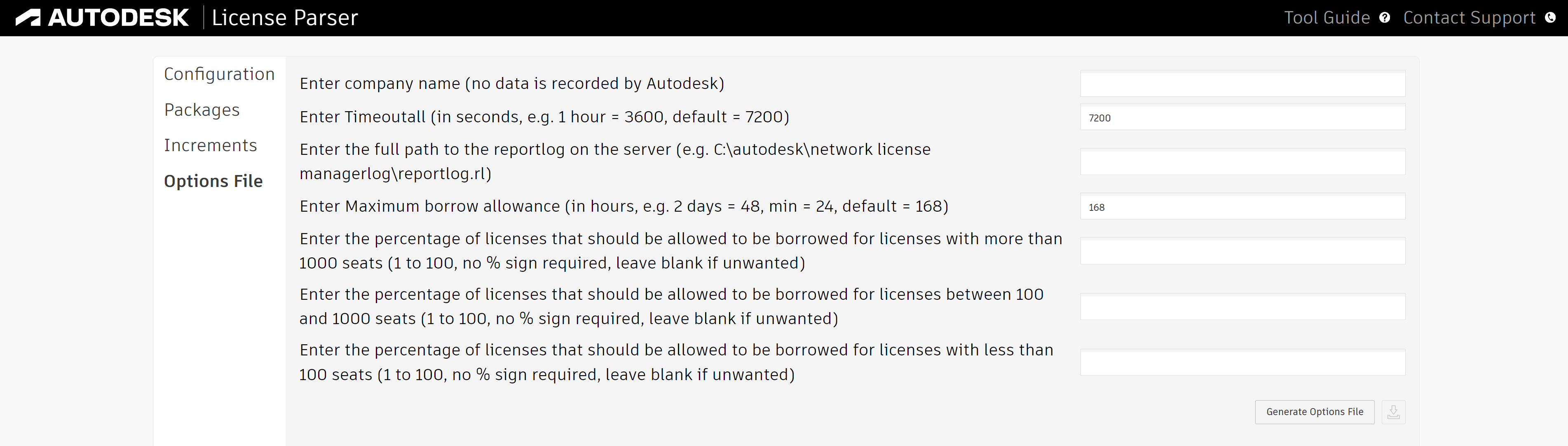 Use Autodesk License Parser To Simplify Options File's Creation