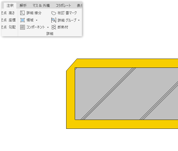 Revitで端部処理をしている壁の角をボイドで切り取ると端部処理が解除されてしまう