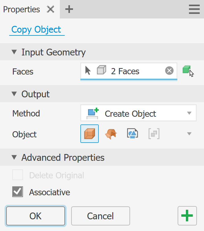 To create a loft between two parts in an Inventor assembly
