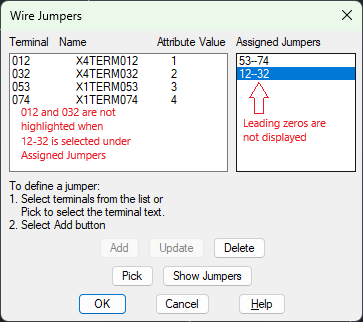 WD_JUMPERS の先頭にゼロが含まれている XTERM 値では機能しない
