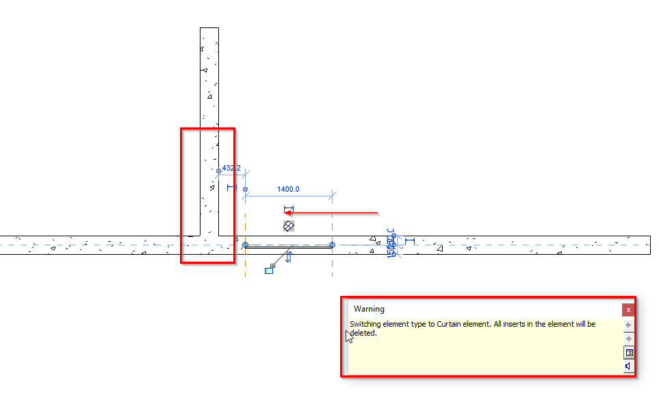 Wall insert (door) deleted when nearby curtain wall is moved in Revit