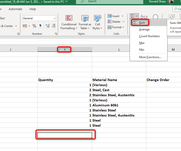How to determine the total number of component parts within an assembly ...
