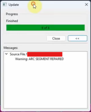 "Warning: ARC SEGMENT REPAIRED" error is observed in Inventor Nesting ...