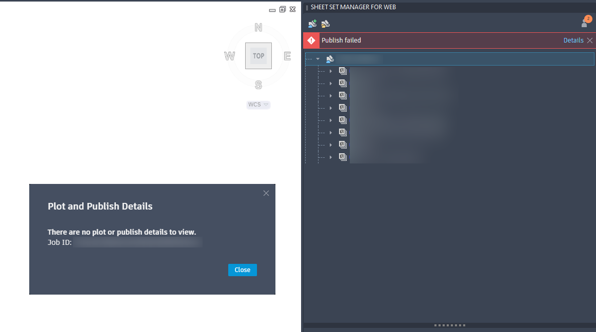AutoCAD 製品で Web 用シート セット マネージャからの