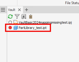Inventor library files remain out of date and show red dots Vault ...