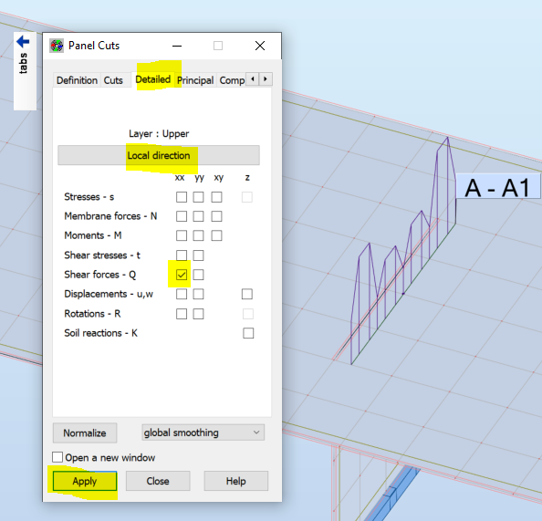 How to calculate an average unit shear force in slab along selected ...