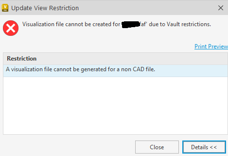 无法在 Vault 中创建 Inventor Factory Files.faf 的可视化文件