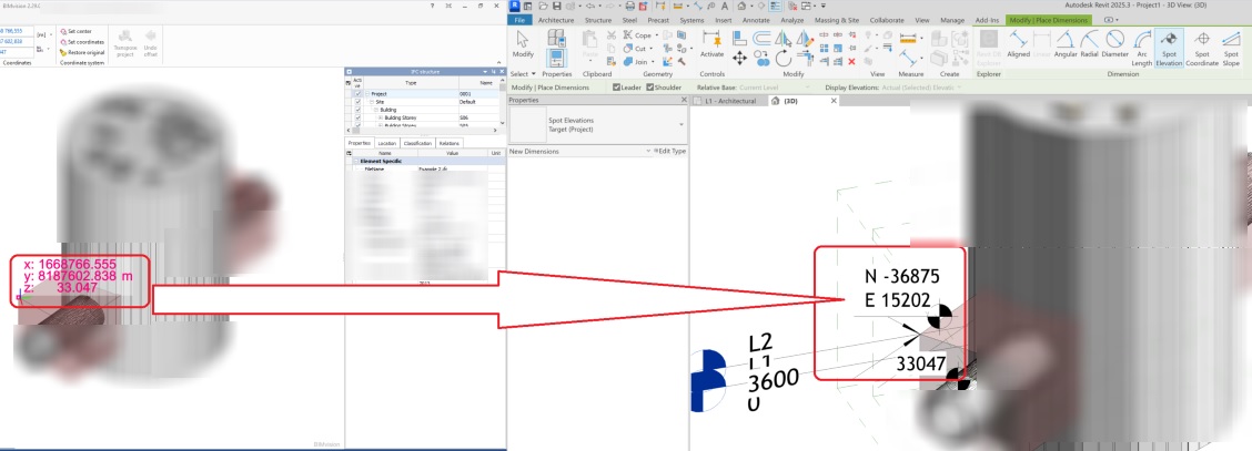 Different positions, coordinates linking IFC to Revit