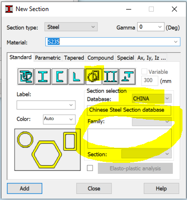 Hollow sections are not available in Chinese steel sections database in ...