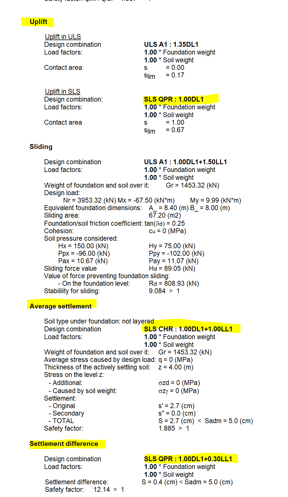 Robot Structural Analysis で[SLS 性能の設計(NF P 94-261 13.4