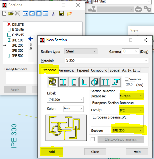 Section shapes not presented for model in Robot Structural Analysis