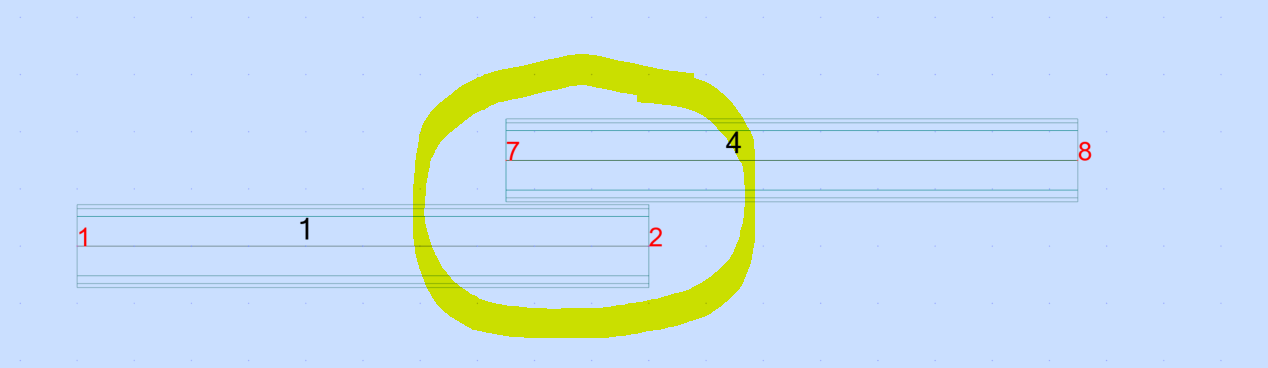 How to connect two beams lying one over another to grant obtain the ...