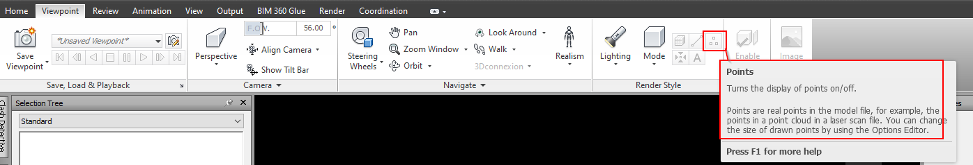 Appended point cloud does not show in Navisworks model