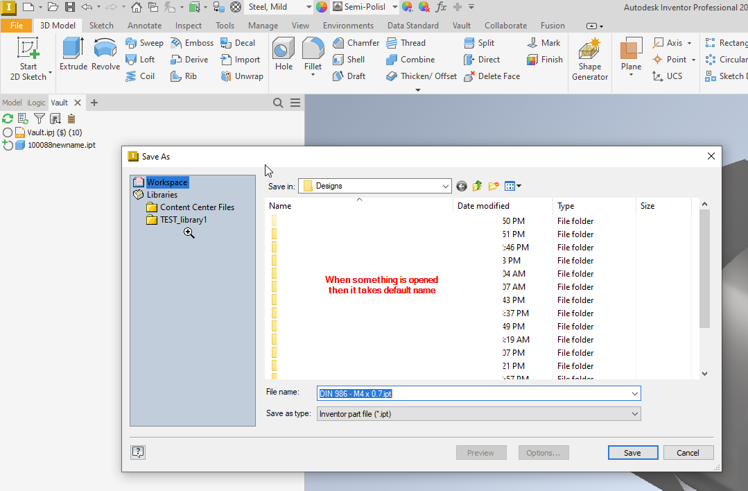 Open from Content Center and placing as custom in Inventor assigns ...