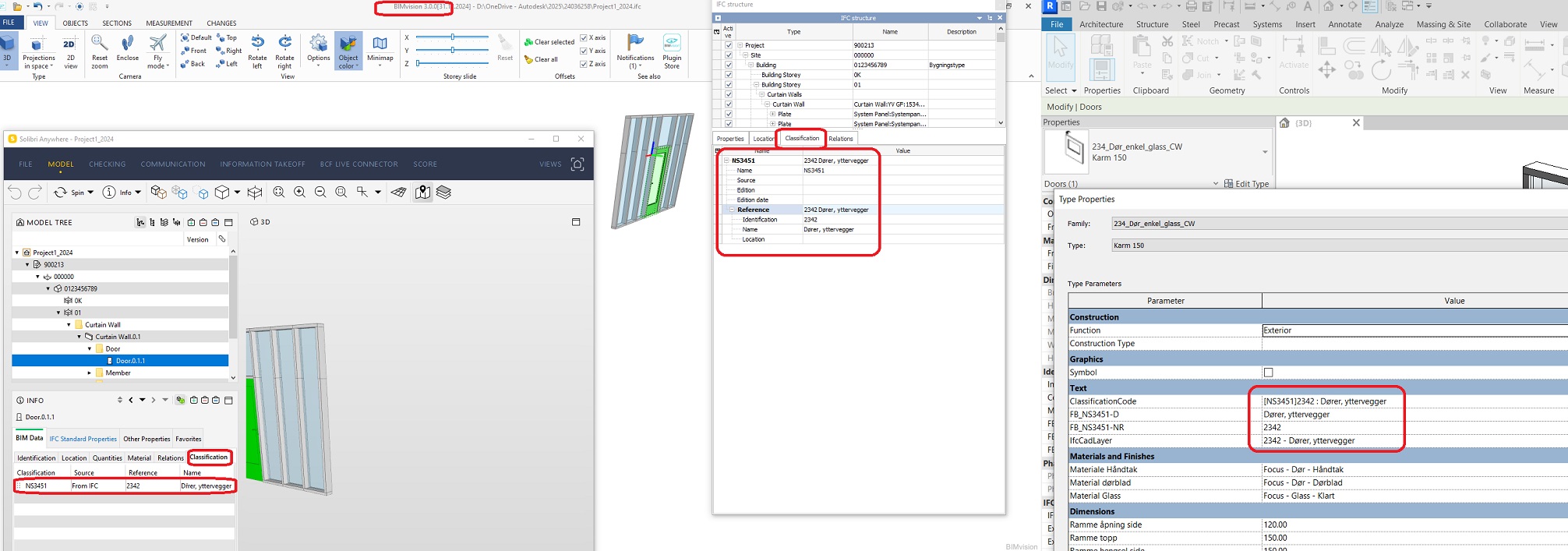 Mismatch in Layer and Classification exporting IFC from Revit