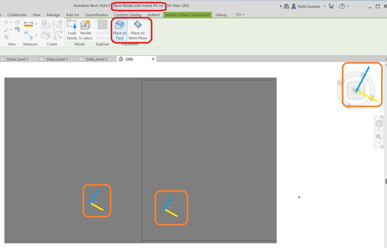 Placing families on Linked IFC vs Revit Models with rotated Project ...