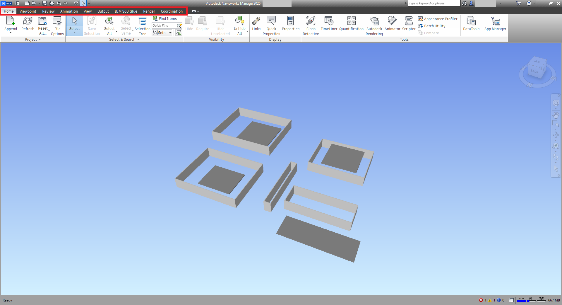 选项卡在Navisworks 中处于禁用状态