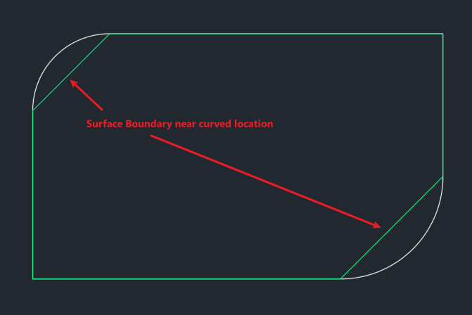 Surface is not clipped along the polygon boundary line at curved ...