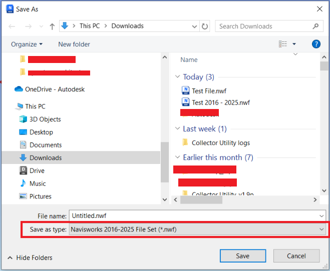 Navisworks でファイルを開くと「ファイル(XYZ)のバージョン番号が不明