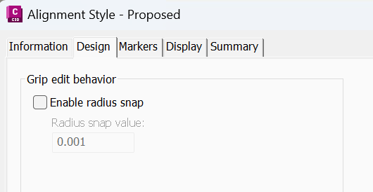 Editing an alignment curve snaps to a raster in Civil 3D