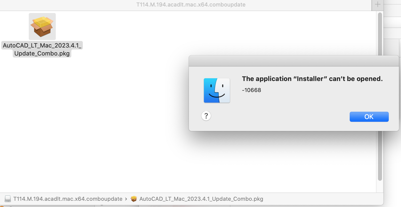 macOS へのインストール時に「インストールに失敗しました」と表示される