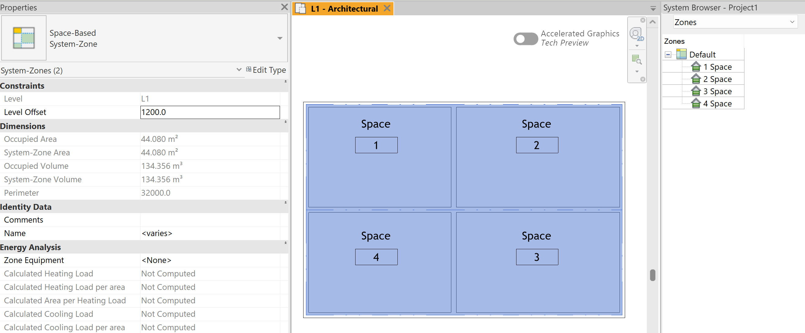 Spaces are not grouped by zone in the system browser in Revit