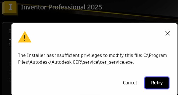 CER service error 1023 when installing Autodesk Software