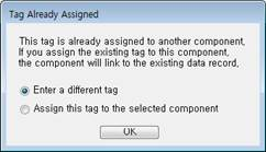 Item with same tag number error but the item is not in the