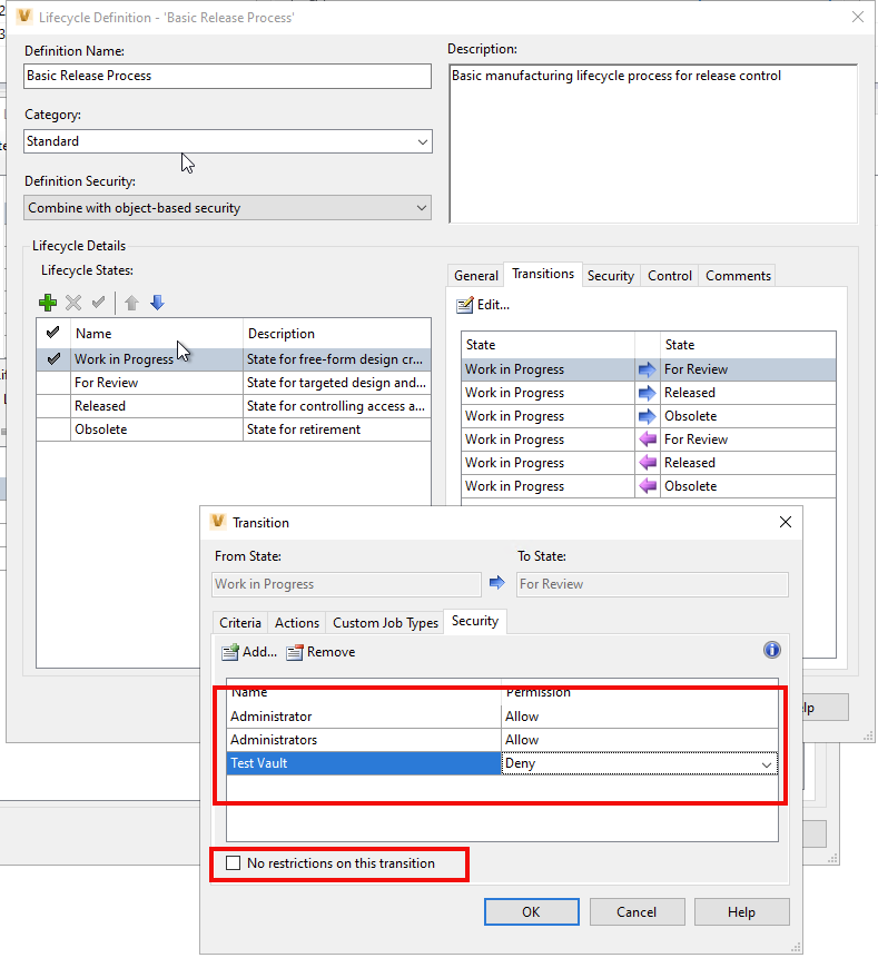 Unable to change lifecycle state target state not in list in Vault