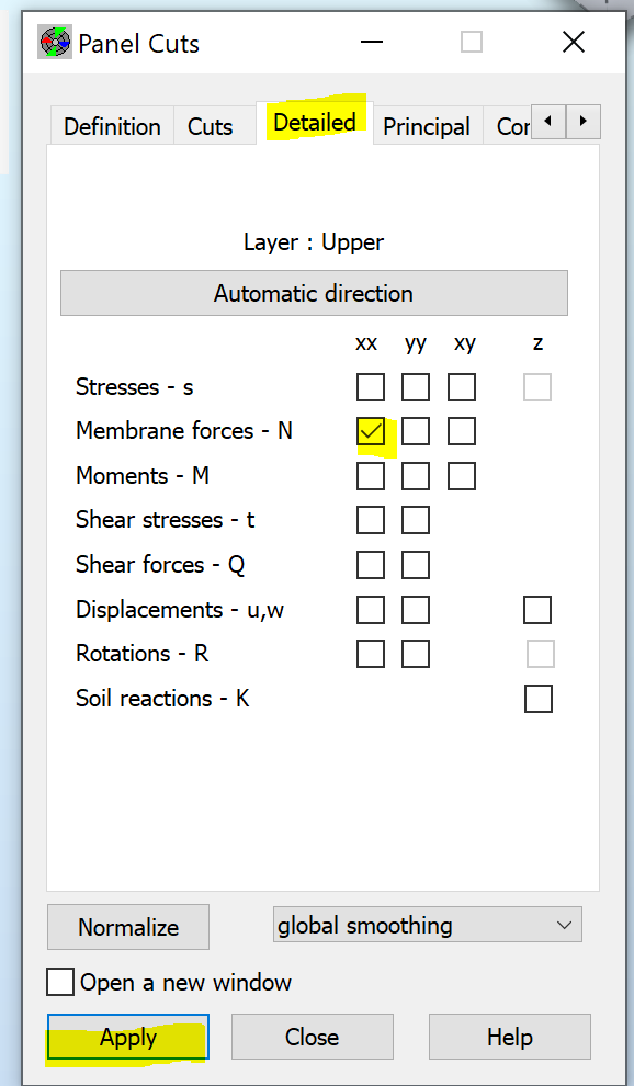 How to define panel cut between two points parallel to selected axis in