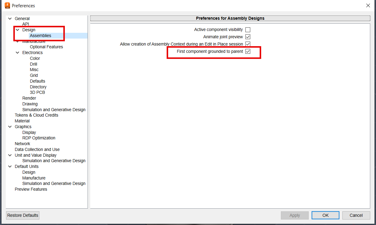 Le premier insert McMasterCarr ne peut pas être déplacé lors de l