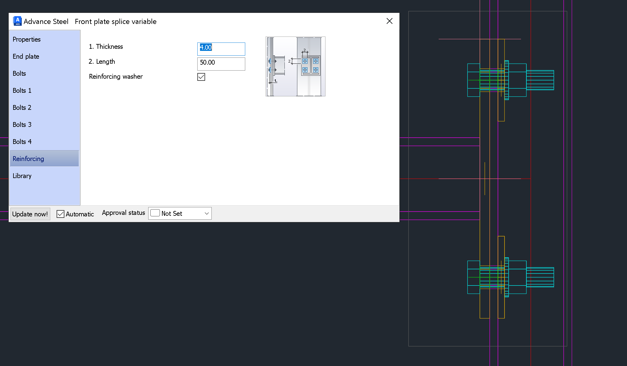 Bolts don't go through rectangular section connected by front plate ...