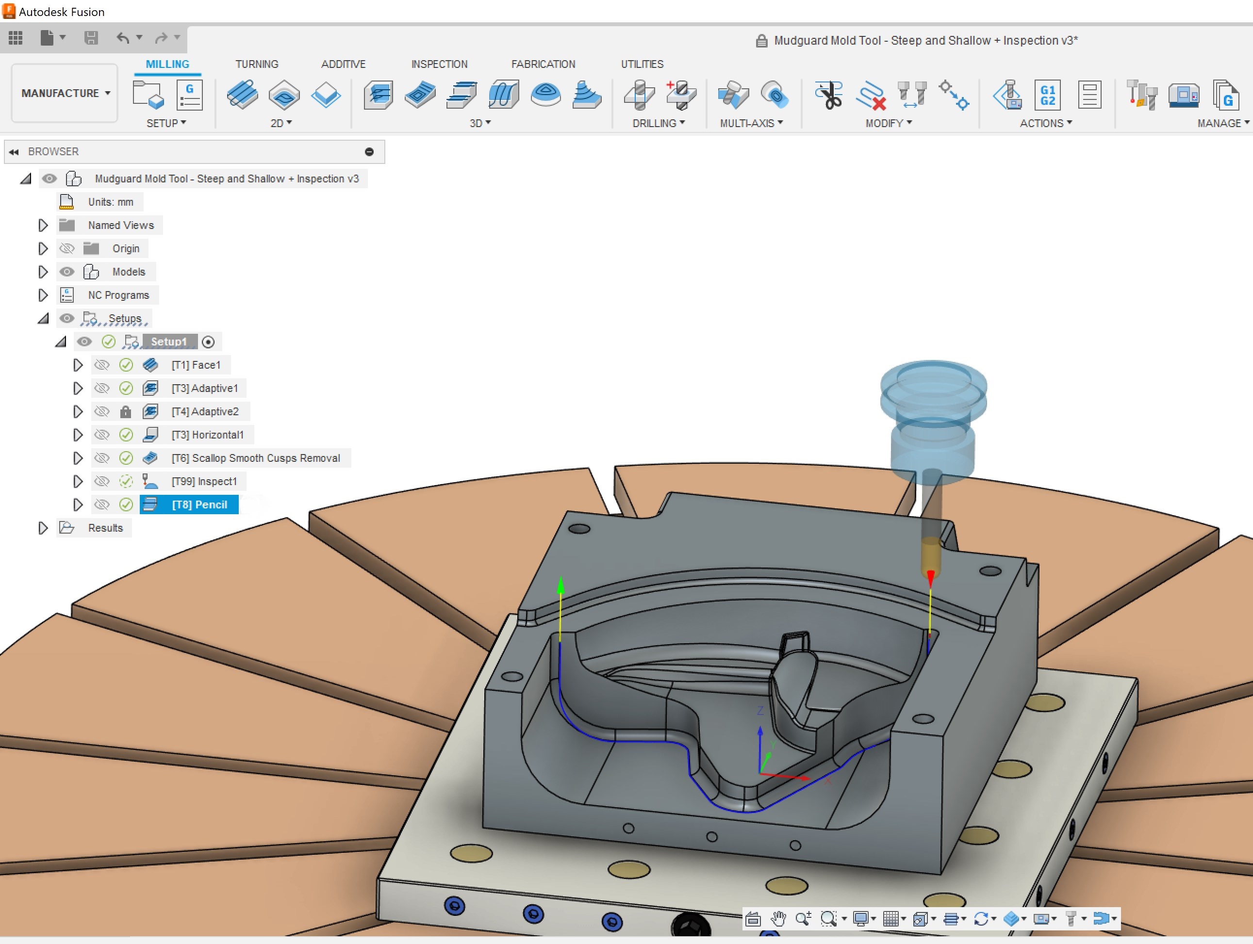Unable to generate Pencil toolpath in Fusion Manufacture
