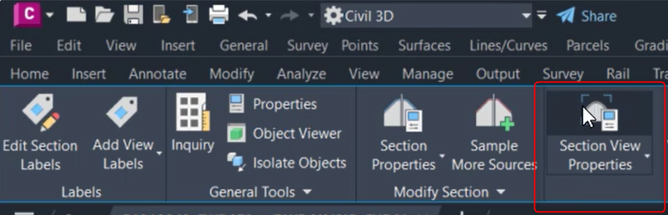 Hatches generated from sectionviews in Civil 3D display wrong in ACC