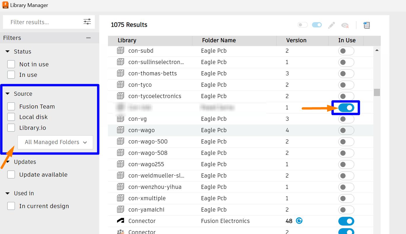 How to merge all libraries in Fusion Electronics