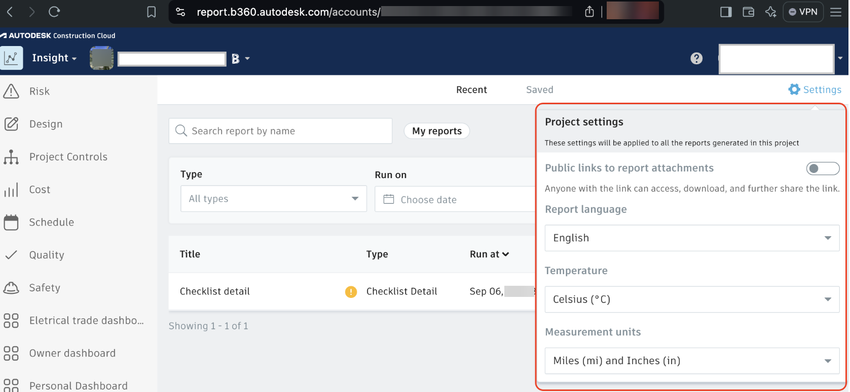 External members cannot access hyperlinks in BIM 360 Checklist Reports