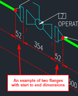 How to dimension flanges from start to end in isometric drawings of ...