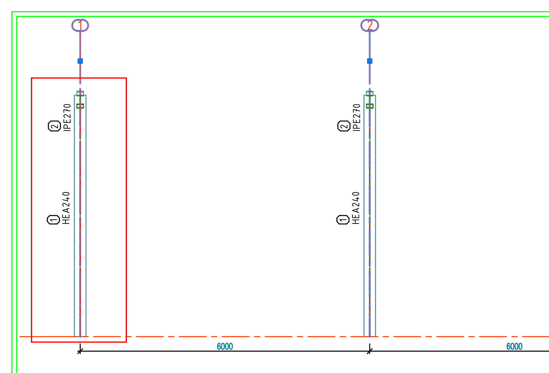 Grid lines overlap column axis in elevation drawings in Advance Steel
