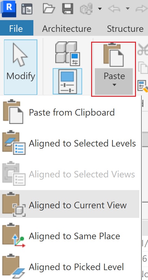 Pasting elements in Revit is slow, or hangs the program