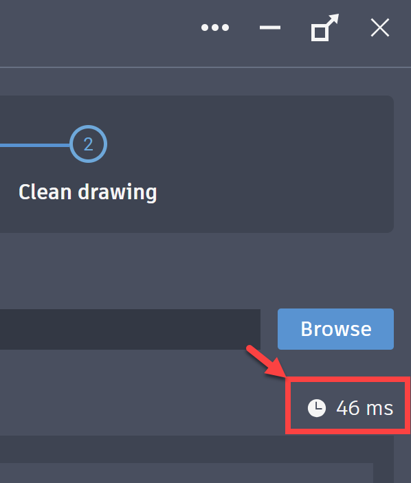 Time to execute a cleanup job in AutoCAD Drawing Cleanup Utility.