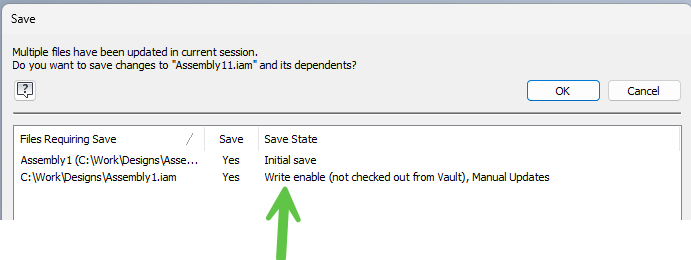 Inventor assembly with updates/edits in components can be checked into ...