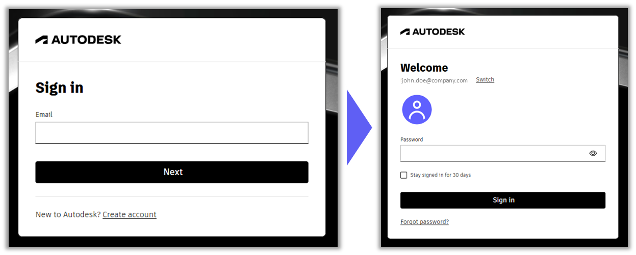 2 段階認証(認証アプリ)/SMS を使用して Autodesk Account に