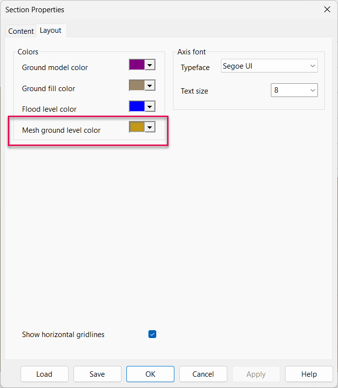 Viewing mesh ground level on Section View in InfoWorks ICM